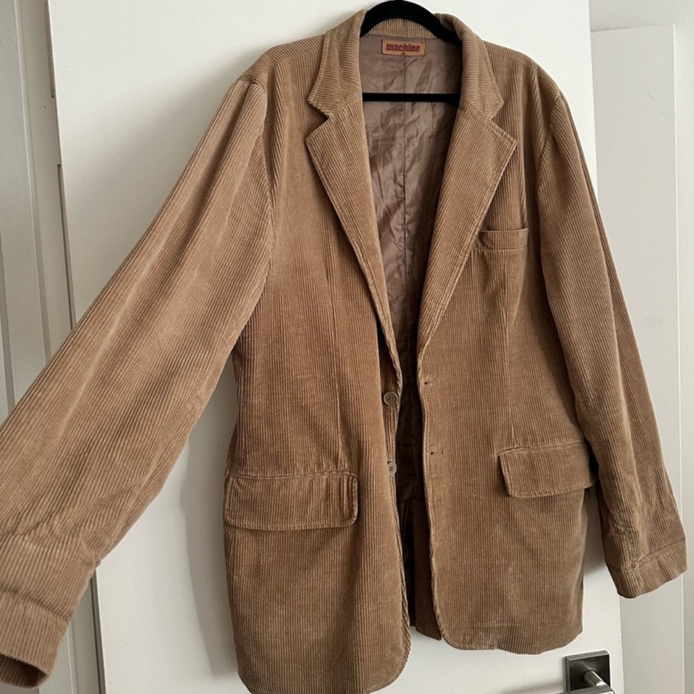 Machine Corduroy Blazer in Warm Brown